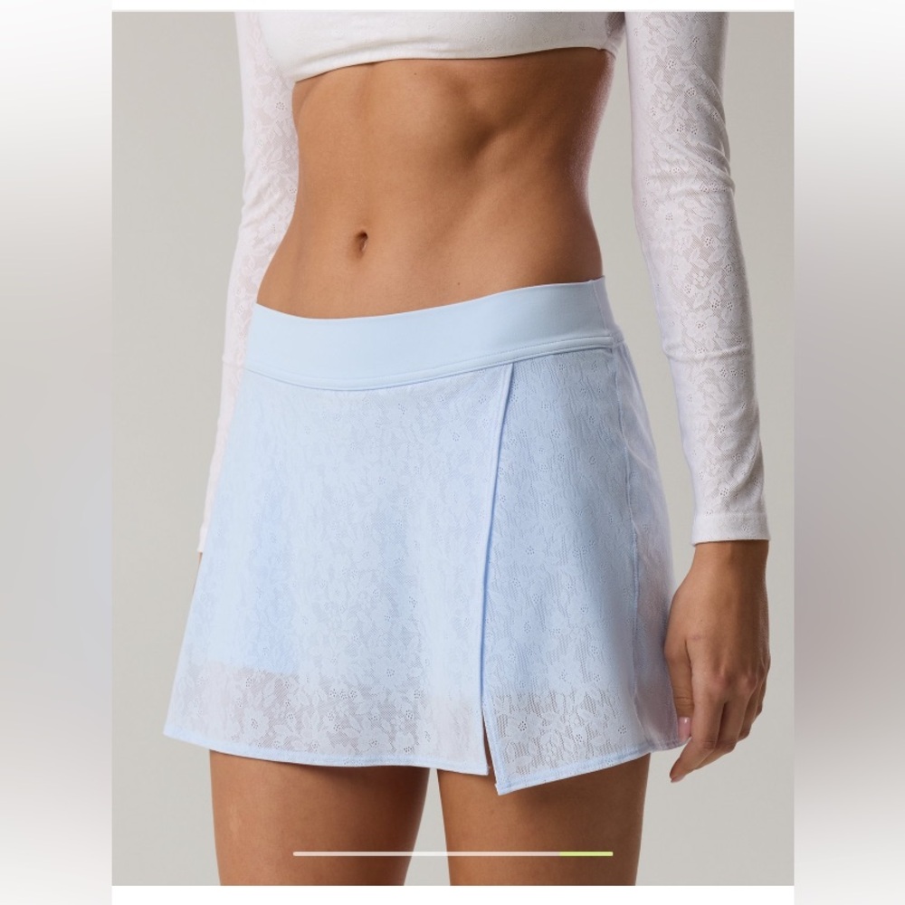 NWT Aerie Real Me XTRA Lace Mini Skort in Eyelet Blue Sz XS. - Picture 4 of 14